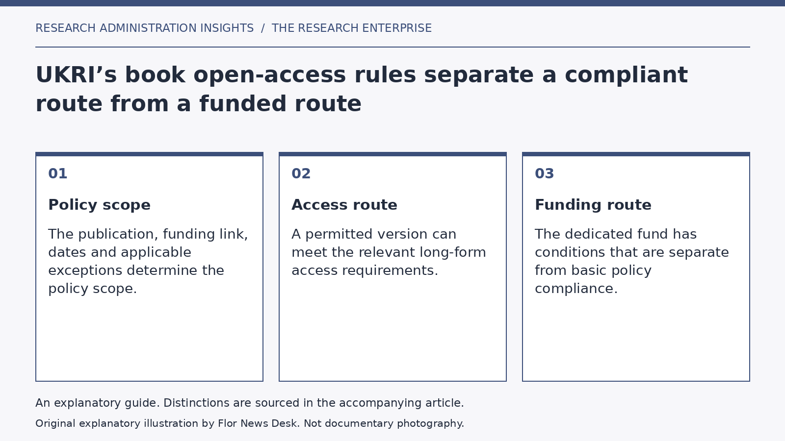 Explanatory diagram: Policy scope; Access route; Funding route.