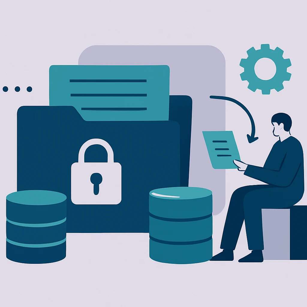 Editorial illustration representing Long-term preservation, backups, and content continuity