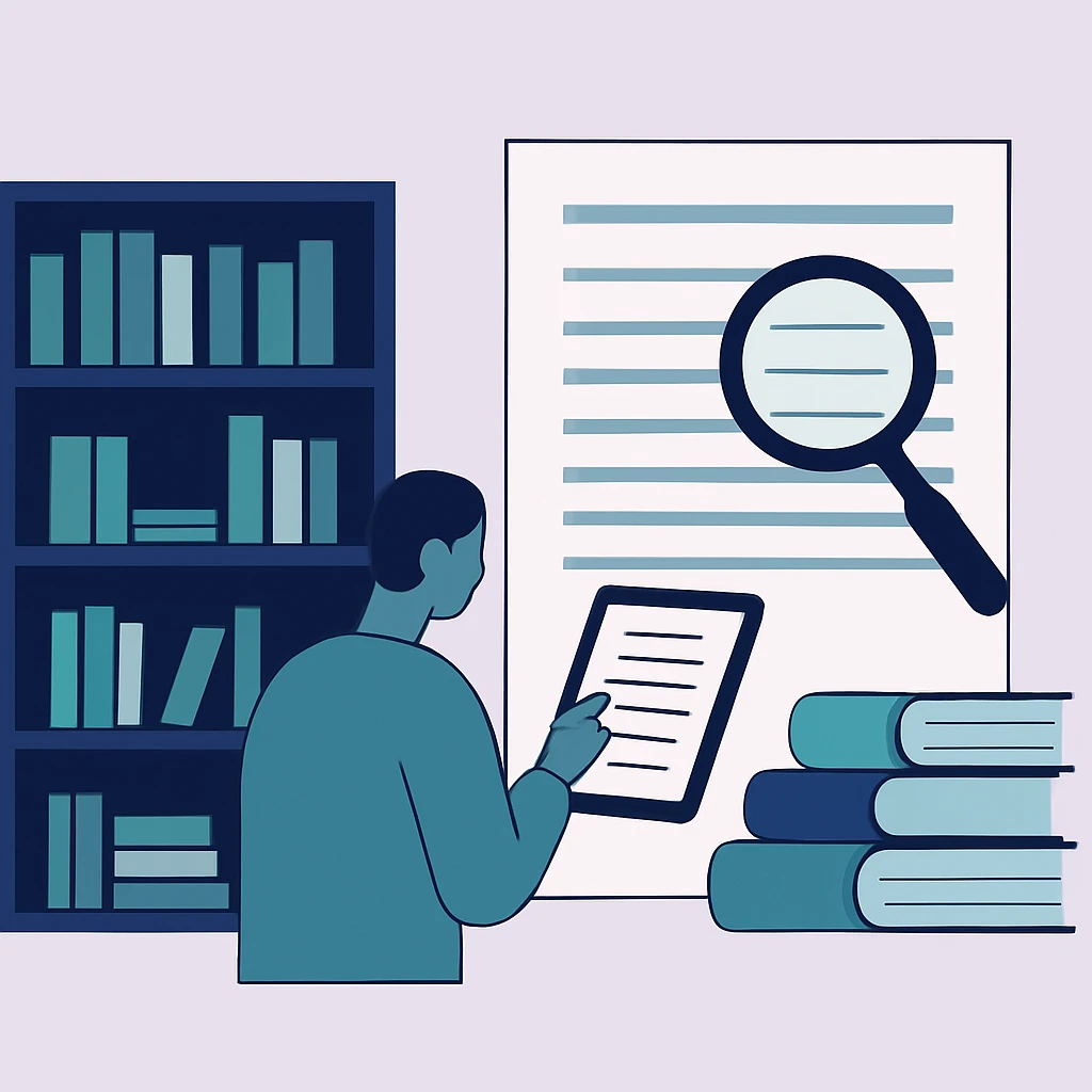 Editorial illustration representing Complete volume and issue archive