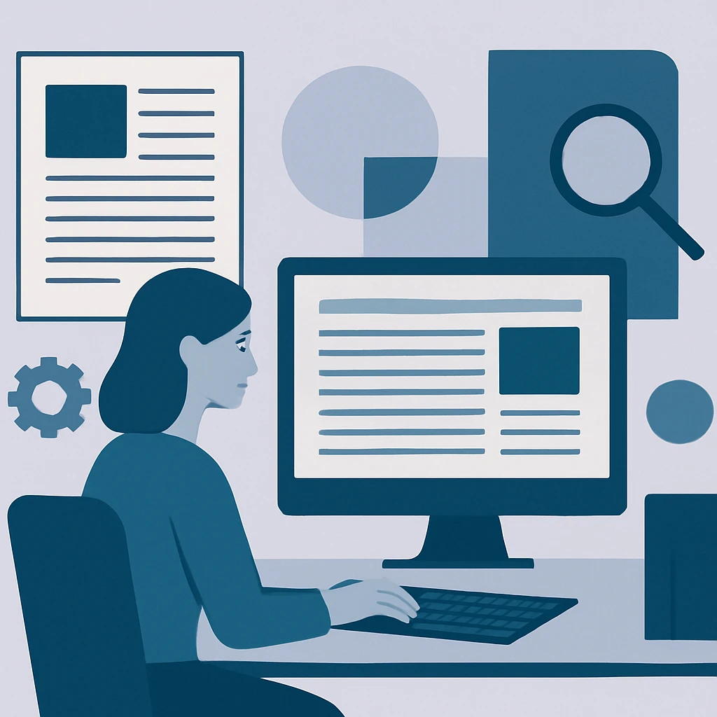 Editorial illustration representing Journal homepage, current issue, scope, and trusted navigation