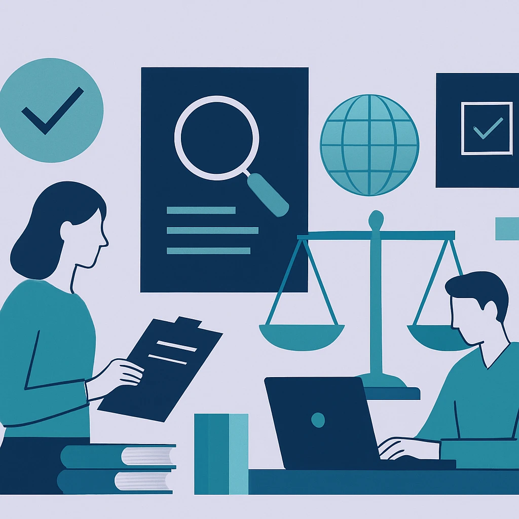 Editorial illustration representing Evidence, policy, and practice relating to pre-award administration
