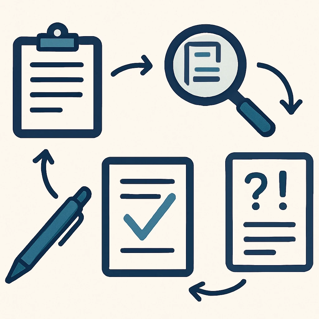 Connected steps in the sponsored research audit readiness process
